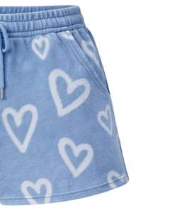 Pantalones Cortos de Felpa Personalizados Azul Cielo para Mujer, con Estampado de Corazón, Cintura Elástica, Ropa Casual de Verano para Estar en Casa, Fabricante Personalizado, Suministro al por Mayor OEM - Product Image 5