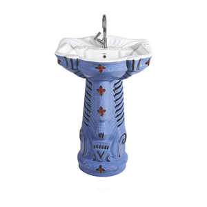 Best Bulk Selling Top Notch Quality Home Usage Bathroom Sanitary Ware White Ceramic Designer Wash <b>Basin</b> Pedestal from India - Product Image 1