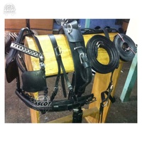 Harnais de conduite de cheval en cuir véritable léger personnalisé en gros ensemble complet en couleur brun noir