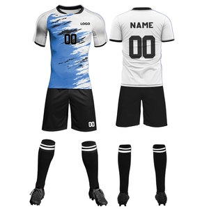 เสื้อฟุตบอลแบบซับลิเมชั่นสั่งทำพิเศษ OEM เสื้อฟุตบอลส่วนตัว ระบายอากาศ แห้งเร็ว ชุดยูนิฟอร์มทีม สำหรับผู้ชาย พร้อมขั้นต่ำในการสั่งซื้อน้อย - Product Image 1