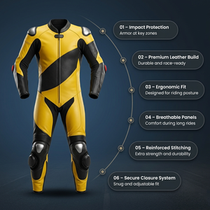 Combinaison de moto en cuir homologuée CE, imperméable, coupe-vent, hiver, personnalisable OEM ODM, équipement professionnel d'usine - Product Image 4