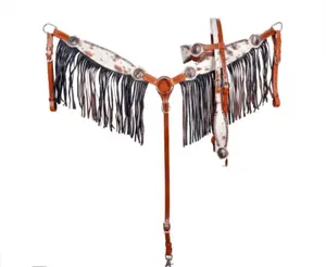 Endurance Full Set Horse Racing Western Nylon Customized Horse Bridle Headstall and Breast collar Cowhide Western Leather