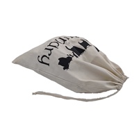 Bolsa de lavandería para hotel personalizada con logotipo impreso almacenamiento reutilizable lavable liso 8 Oz bolsa de lona de algodón con cordón bolsa de polvo