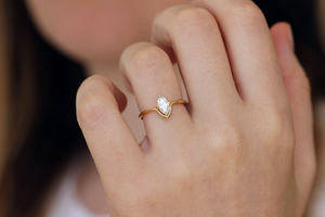 Marquise Cut Diamond Engagement Ring 14K SOLID Gold Prong Setting Classic Women's - Product Image 3