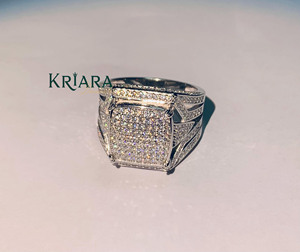 Bague de luxe pour femme en argent 925 plaqué or blanc, diamant rond taille brillant, couleur D, cultivé en laboratoire, bijoux de mariage - Product Image 3