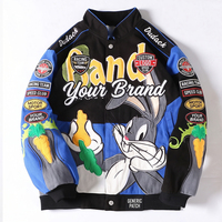 Veste de moto en coton épais respirant pour l'hiver, coupe oversize, avec logo brodé, style vintage Nascar Racing – Grande Vente