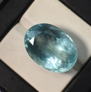 Aquamarine naturelle ovale 20 cts forme ovale 21X16.5X10mm, taille de bague et très belle, pour la fabrication de bijoux taille calibrée - Product Image 4