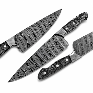 Cuchillo de Chef Profesional de Acero de Damasco con Mango de Resina, Forjado a Mano, Ambidiestro, Apto para Lavavajillas, Diseño Moderno LEGACY BLADES - Product Image 1