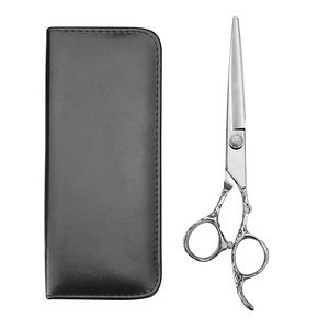 Tijeras Profesionales para Cabello de Acero Inoxidable 4Cr13, Punta Afilada, para Diestros, Mango Largo con Agarre de Goma, 28 Dientes, Duraderas, para Salón de Belleza - Product Image 1