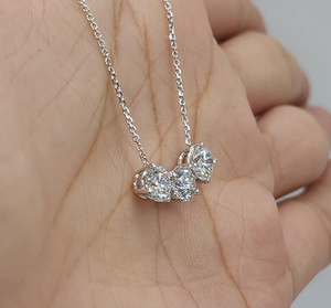 จี้เพชรเงินแท้ 925 วินเทจ เพชรเลี้ยงในห้องปฏิบัติการ รับรองโดย IGI ของขวัญหมั้น ดีไซน์เรียบหรู ประกายระยิบระยับ ชุบเงิน - Product Image 2