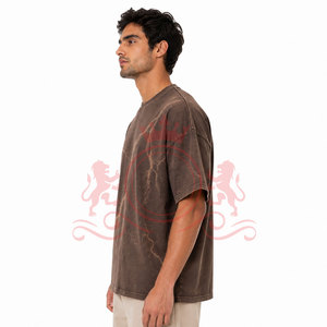 T-shirt confortable et tendance à épaules tombantes, effet délavé, en tissu léger, idéal pour les activités de plein air et les occasions décontractées - Product Image 3