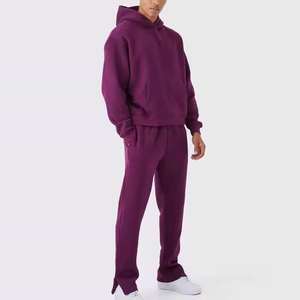 Sweat-shirts d'hiver pour hommes de qualité supérieure, couleur violet foncé, style actuel, manches longues, en coton mélangé. - Product Image 2