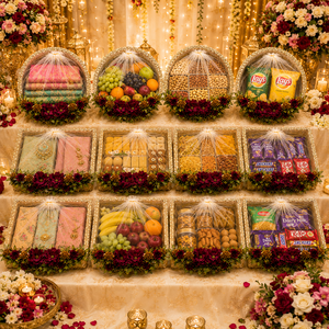 Elegant Wedding Sagun Potli <b>Tray</b> Set for Bride Groom Trousseau Packaging Festive Gift Decoration and Return Gift Presentation - Product Image 5