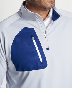 Men's <b>White</b> <b>Quarter</b>-<b>Zip</b> Long Sleeve Knitted Shirt Sporty Four-Way Stretch Breathable Quick Dry Golf Pullover - Product Image 6