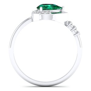 REYES Hip Hop 925 Sterling <b>Silver</b> Pear Cut 0.75 Carat <b>Emerald</b> Gemstone <b>Ring</b> Custom GRA Certified Moissanite Fine Jewelry - Product Image 4