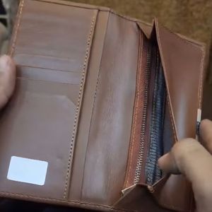 Luxury Genuine Leather Solid Pattern Long <b>Wallet</b> <b>Men</b> Executive Bifold Checkbook Cover Large Capacity Card Holder Slim Travel - Product Image 4