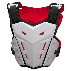 Protège-poitrine d'entraînement respirant et réglable en cuir PVC rouge et blanc Lawd Sports pour MMA et boxe - Product Image 1