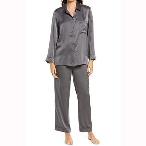 Conjunto de Pijamas de Seda para Mujer al por Mayor, Personalizable, 100% Algodón, Transpirable, de Secado Rápido, con Opción de Logotipo Frontal - Product Image 2