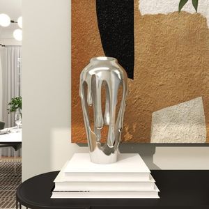 Vase à fleurs décoratif en métal élégant, décoration moderne pour la maison, centre de table, accent artistique élégant et durable, pièce cadeau - Product Image 2