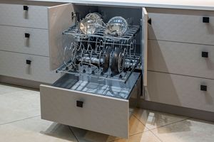 Minimalist Design Customized <b>Grey</b> Wood Modern Modular Kitchen <b>Cabinets</b> with Island for Villa Project - Product Image 4