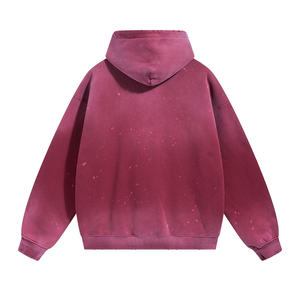 Sweat à capuche oversize en molleton de coton épais délavé effet vieilli pour homme – Style streetwear décontracté - Product Image 6