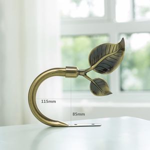 Handmade Metal Leaf Shaped Curtain <b>Tieback</b> Holdbacks 2pcs Wall Curtain <b>Hook</b> Pull Backs Drape Window Curtains Poles Accessories - Product Image 4