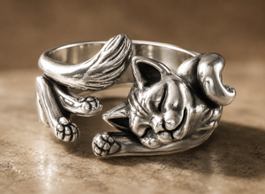 925 Sterling Silver <b>Black</b> Oxidized Dragon Claw Cocktail <b>Ring</b> with Moissanite Bezel Setting - Product Image 3