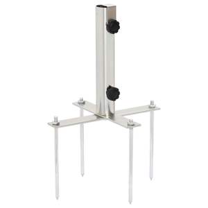 Base de parasol compacte en acier argenté avec revêtement en poudre pour parasols et supports de terrasse - Product Image 1