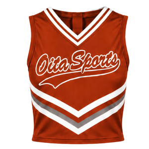 Haut de sport sans manches rouge pour équipe, uniforme de compétition, tenue d'entraînement, vêtement de performance pour cheerleading - Product Image 1