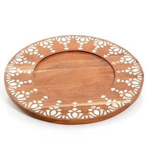 Plateau de service en bois d'acacia pour la cuisine et la salle à manger, plateau de service en bois d'acacia naturel pour aliments et vaisselle - Product Image 1