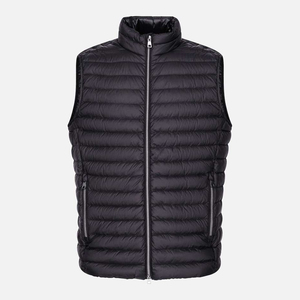 <b>Men's</b> <b>Black</b> Polyester/Nylon Puffer <b>Vest</b> Stand Collar Zipper Closure Windproof Quick Dry Breathable Casual Winter Outerwear - Product Image 1