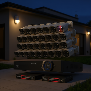 ระบบกล้องวงจรปิดภายนอกอาคารแบบ PoE 32 ช่องทาง ความละเอียด 8MP สำหรับระบบเฝ้าระวัง ขายส่ง - Product Image 3