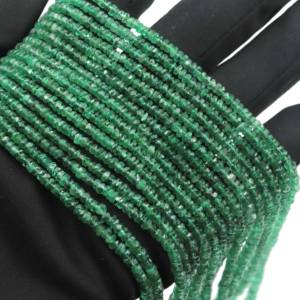 Cuentas redondas de esmeralda zambiana natural, muy vendidas, cuentas facetadas de piedras preciosas, 3-5 mm, hilo de 16 pulgadas para la fabricación de joyería. - Product Image 5