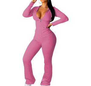 Conjunto Deportivo Ligero para Mujer, Color Verde Sólido, Manga Larga, con Capucha, Cuello en V, Transpirable, para Otoño - Product Image 2