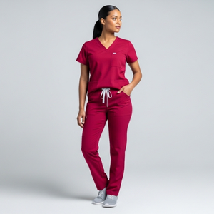 Unisex Nurse Medical Uniform <b>Set</b> Woven Scrubs Stand Collar Short Sleeve Hospital Workwear Medical Scrubs <b>sets</b> Customized - Product Image 1