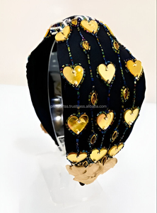 Bandeau pour cheveux brodé de fleurs jaunes, fait main, écologique, imperméable, réglable, avec paillettes et perles, accessoire coloré pour femmes et filles - Product Image 6