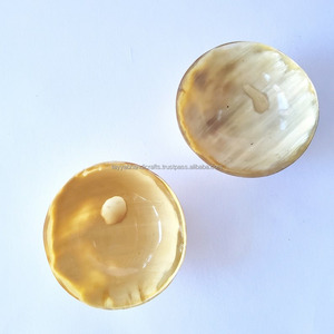 ชามฮอร์นคุณภาพพรีเมียม รักษ์โลก ลายดอกไม้และสไตล์ทะเล ขัดเงา - Product Image 2