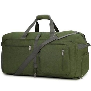 Sac de voyage en cuir unisexe de haute qualité, personnalisable, grande capacité, compartiment à chaussures, avec logo personnalisé et espace de rangement personnalisé - Product Image 1