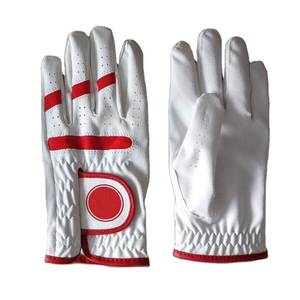 ถุงมือกอล์ฟหนังแกะแท้สำหรับผู้ชาย สีขาวและสีดำ ถุงมือสแปนเด็กซ์เสริมความหนาบริเวณฝ่ามือ Guantes De Golf - Product Image 1