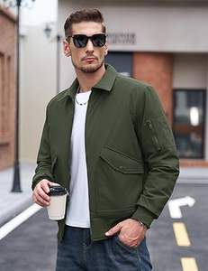 TACVASEN เสื้อแจ็คเก็ตบอมเบอร์ผู้ชาย เสื้อแจ็คเก็ตบุนวมหนา ซิปปิด กันน้ำ กันลม เสื้อโค้ทกันหนาวพร้อมกระเป๋า 6 ช่อง - Product Image 3