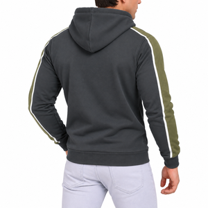 SINEWY SPORTS Men's Zip-Up Hooded Sweatshirt Regular Fit Dark Gray Olive Green Sleeve Pocket Breathable Eco-Friendly Winter - Product Image 4
