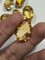 Citrine scintillante facettée pour bijoux de mode, citrine naturelle taillée pour bijoux à prix abordable