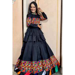 Beautiful Kediyu Kediyu Lehenga and Dupatta with Real <b>Mirror</b> Hand <b>XL</b> Size - Product Image 3