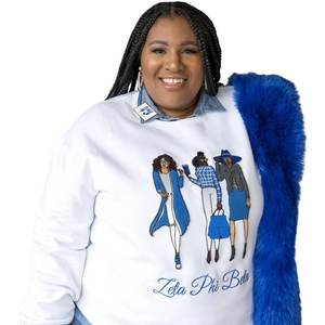 Sweat-shirt Zeta Phi Beta MFV Sister Sister pour femme, avec lettres grecques brodées, graphique décontracté, polaire de qualité supérieure - Product Image 1