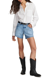 Wholesale 100% Cotton Ripped Mid Waist Distressed Acid Denim Shorts for Women Casual Skinny Fit with OEM Service - Product Image 2