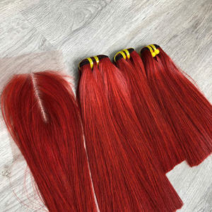 Precio al por mayor, cabello humano vietnamita liso con hueso, trama Genius, cutícula alineada, Color Cajun, cierre de cabello y paquetes, tendencia - Product Image 2