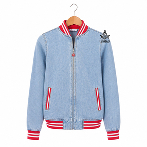 Heritage Masonic Regalia Delta | Sigma Embroidery Ladies Denim <b>Jeans</b> Jacket | Sorority <b>Embroidered</b> Women Customized Delta Sigma - Product Image 4