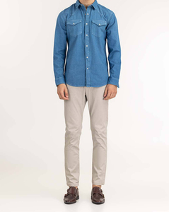 Chemise habillée décontractée et tendance pour homme, à manches longues, col rabattu, avec impression par sublimation, 100 % coton - Product Image 4