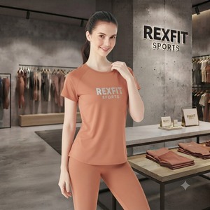 REXFITSPORTS 2026 Custom Women <b>Raglan</b> Sleeve Gym T Shirt Loose Fit Fitness Training <b>Top</b> Private Label Activewear Manufacturer - Product Image 5