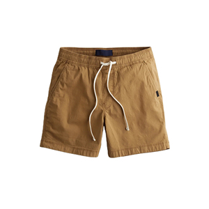 Shorts de bain pour hommes en coton uni avec cordon de serrage à la taille, style bermuda décontracté, séchage rapide - Product Image 1